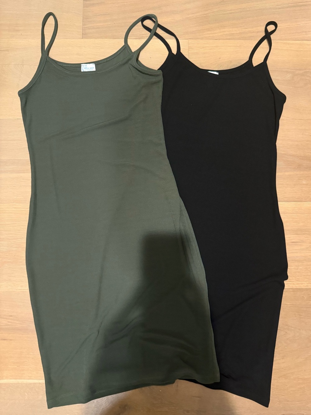 Blue Rain Olive Green Spaghetti Strap Slip Dress